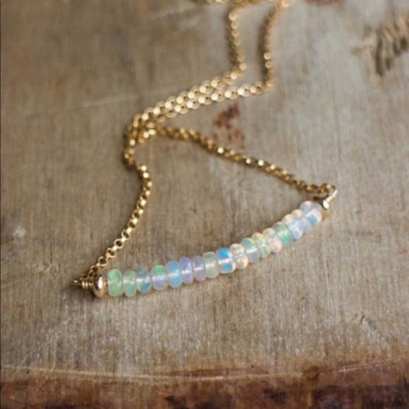 PRICE FIRM! Ethiopian Fire Opal 18K gold Necklace - Picture 2 of 4